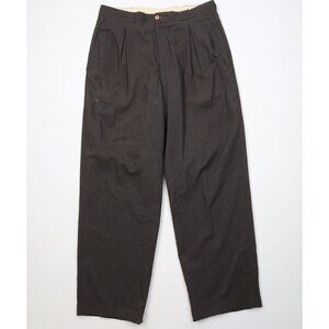 Vtg 80s 90s Giorgio Armani Mens 34x31 Distressed Wool Knit Wide Leg Chino Pants